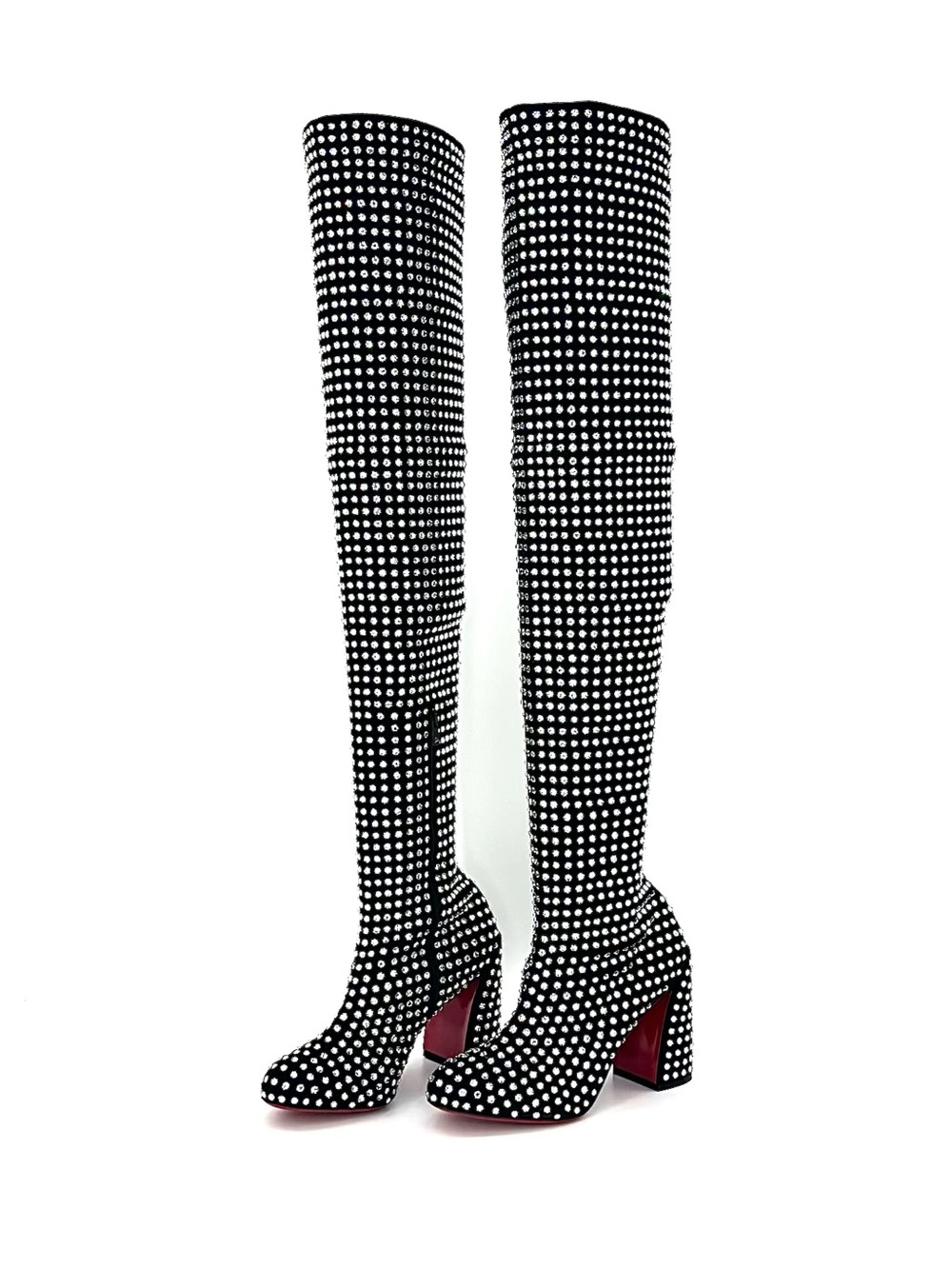 Christian Louboutin Miss Z Botta 80 Strass Thigh High Platform Boots 37.5